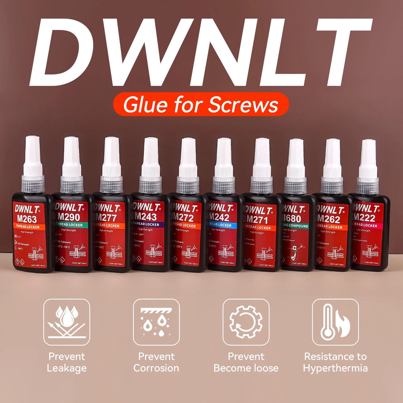 50 ml Schraubensicherungsschraubenkleber 243 Schnell ausgehärtetes Gewindesicherungsmittel Anaerober Klebstoff Korrosionsbeständiger Anti-Lösen-Kleber Image