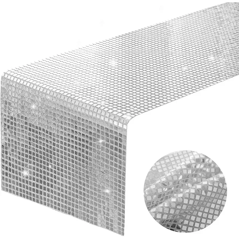 Metallic Pailletten Tisch läufer Gold Silber Roségold Glitter Tischdecke Hochzeit Geburtstag Weihnachten Dekor aton für Home Table Image