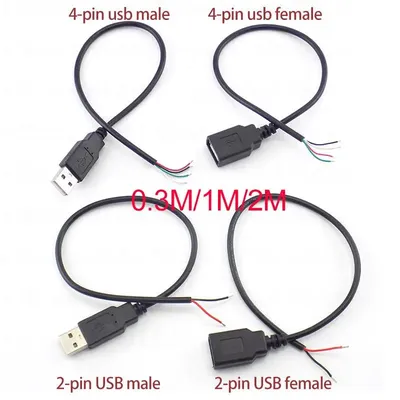 1 m 2 m 2 Pin 4 pin USB 2,0 A Weiblich männlich Jack Power Ladung lade deta Kabel Verlängerung draht Image
