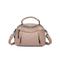 Umhängetasche aus Kunstleder für Damen, kleine lässige Handtasche mit mehreren Reißverschlussfächern, stylische Schultertasche für Reisen und Shopping, Farbe Weinrot, Schwarz, Weiß