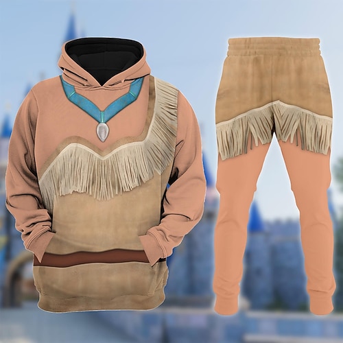 Outfits Kapuzensweatshirt Jogginghosen 3D Charakter Neuheit Lustig Bischofsärmel Fronttasche Grafik für Paar Herren Damen Erwachsene 3D-Druck für Karneval Maskerade Party Alltagstauglich Image