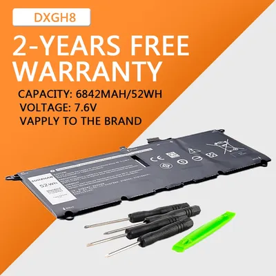 DXGH8 Laptop Battery For Dell XPS 13 9380 9370 7390 For Dell Inspiron 7390 2-in-1 7490 G8VCF H754V