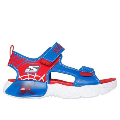 Skechers Boy's Creature-Splash - Bugtacular Sandals | Size 2.0 | Blue/Red | Synthetic | Machine Washable