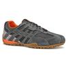 Schnürschuh GEOX "U SNAKE ORIGINAL", Herren, Gr. 42, grau, Leder, Textil, sportlich, Schuhe, Schnürschuh, Freizeitschuh, Trekking Sneaker mit Lederinnensohle