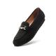 COOL COSER C Women's Wide Loafers Casual Slip on Flat Shoes Women's Comfort Penny Loafers with Arch Support Women Dressy Moccasins, Black Fabric-g, 8 Wide