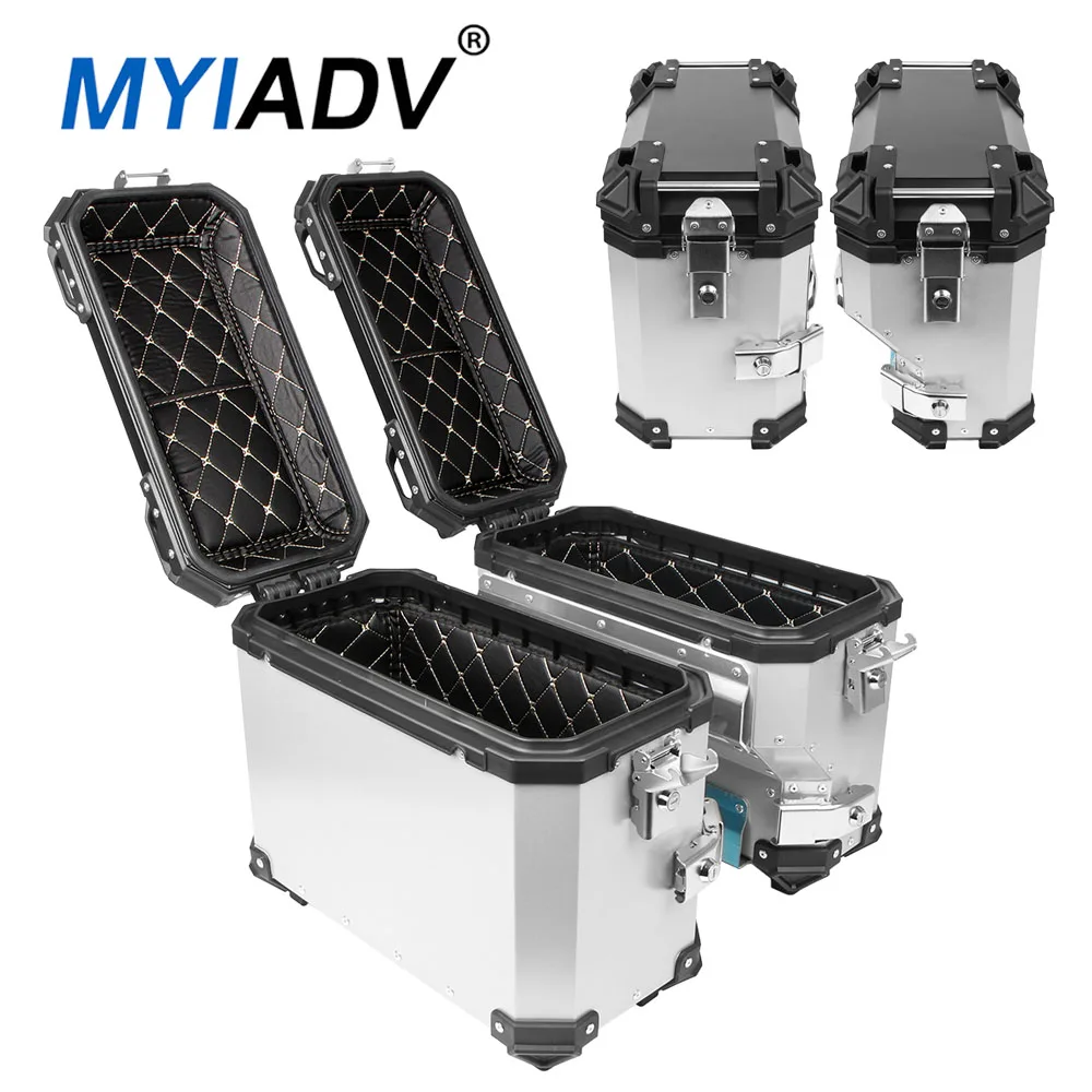 Custodie laterali per bagagli da 35 litri Scatola laterale universale per moto Scatola in alluminio Borse laterali per borse laterali Tronco di stoccaggio per BMW Per Honda Per Yamaha