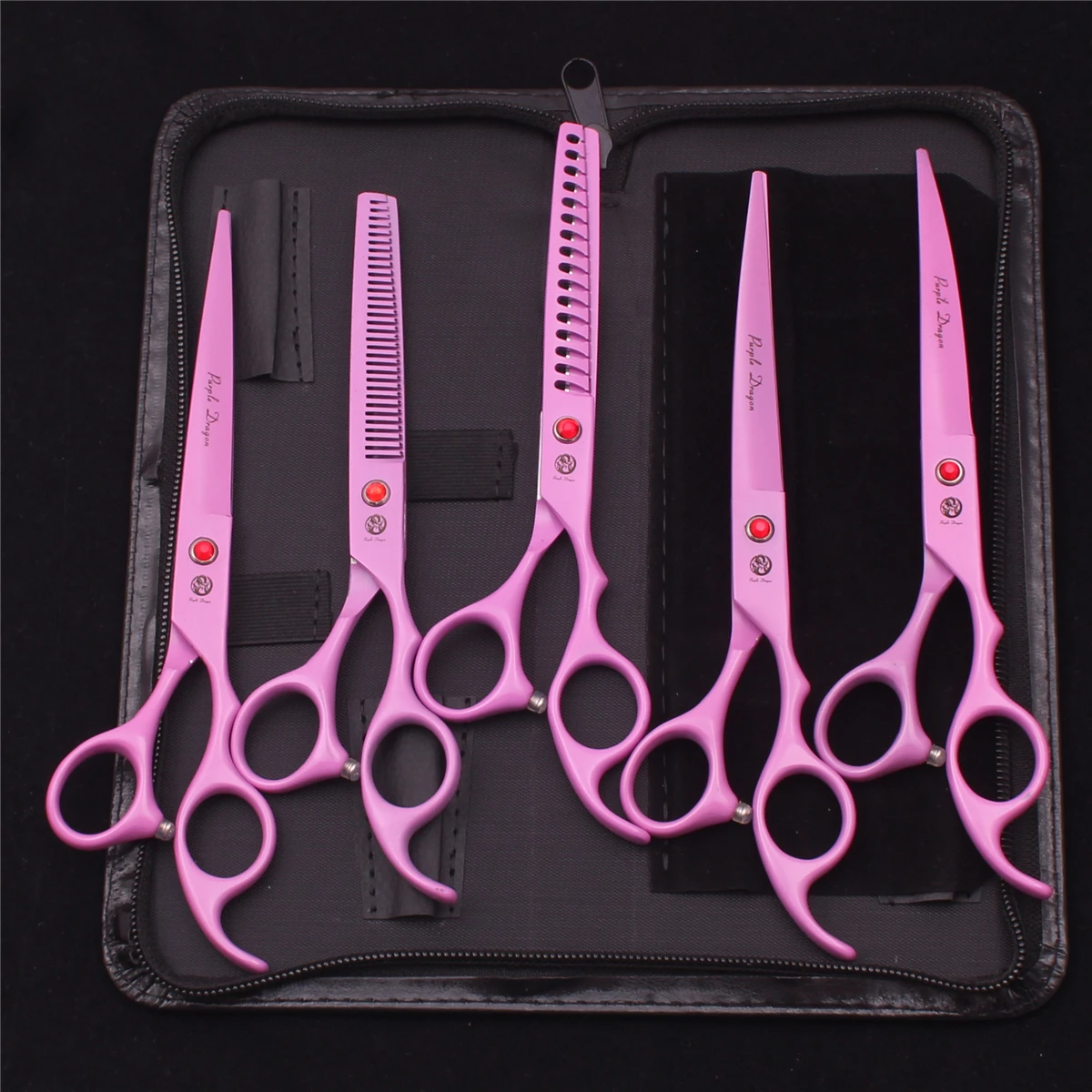 Hundepflegeschere Purple Dragon Japan Edelstahl Professionelle Hundeschere Haustierschneideschere Haustier Effilierschere Z3003 Image