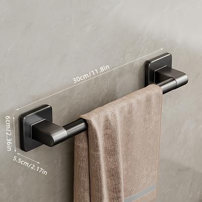 TEMU Wall-mounted Towel Bar, Construction, No-drill Installation, Single Pole, Modern Bathroom Accessory, Gray Image