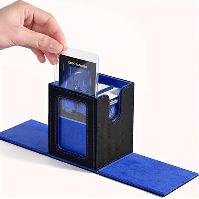 TEMU New 100+pu Game Card Deck Storage Box Board Games Commander Card Carrying Organiser Case Trading Card Deck Box Gift Image