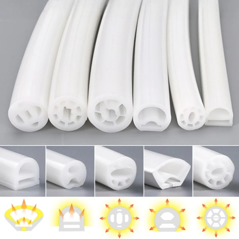 Runde flexible LED-Neon-Seillampe, Silikonschlauch, 180/270/360 ° Bandlampen-Diffusor für WS2811 WS2815 Outdoor Decor Neon-Streifenlicht Image