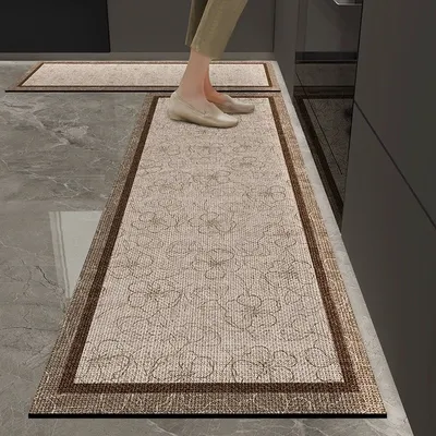 VIKAMA Japanese Kitchen Floor Mats Absorbent Diatomaceous Earth Floor Mats Set of 2 Non-slip Mats