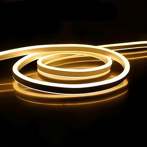 5m 10m 15m Neonstreifenlichter 600-3000 LEDs 2835 SMD Flexibel Neon 8mm 1 Stück Warmweiß Weiß Rot LED Neonlichte Draussen Wasserdicht Urlaub 220-240 V Image