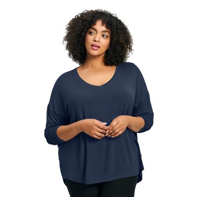 Plus Size Women's Taya Essential Top by Avenue in Navy (Size 14)