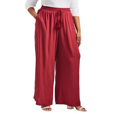 Plus Size Women's Allure Wide Leg Pant by Avenue in Burnt Sienna (Size 30)