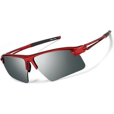 Zenni Round Sunglasses Red With Silver Mirror Plastic Frame