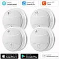 Tuya Smart Wifi Rilevatore di fumo Sensore 80DB Allarme Rilevatore di fumo antincendio Wifi Protezione antincendio Allarme di sicurezza domestica Smart Life APP