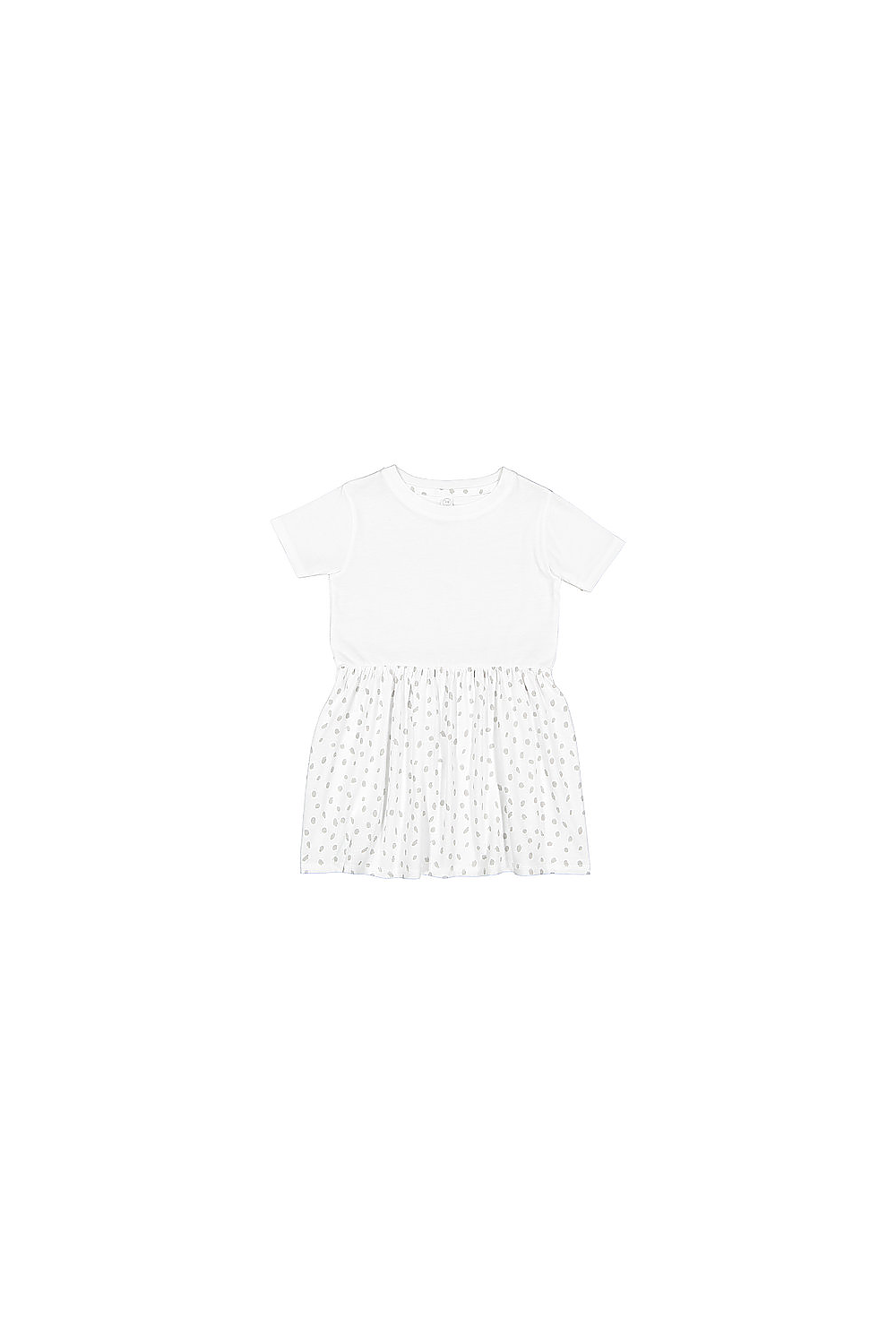 Rabbit Skins 5333 Toddler Fine Jersey Dress Top in White/White Spot size 2 | Cotton