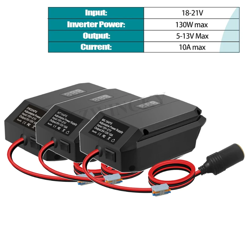 Für Milwaukee/Makita/Dewalt/Bosch, 18V auf 12V Step-Down-Batterieadapter für Power Wheels, 5V-13V Buck-Konverter, Regler, DIY-Ladegerät Image