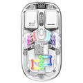 mouse trasparenti a doppia modalità bt5.0 2.4g con commutazione a un pulsante tipo-c mouse ricaricabile da 400 mAh velocità di movimento a tre livelli luci rgb regolabili copertura magnetica per pc