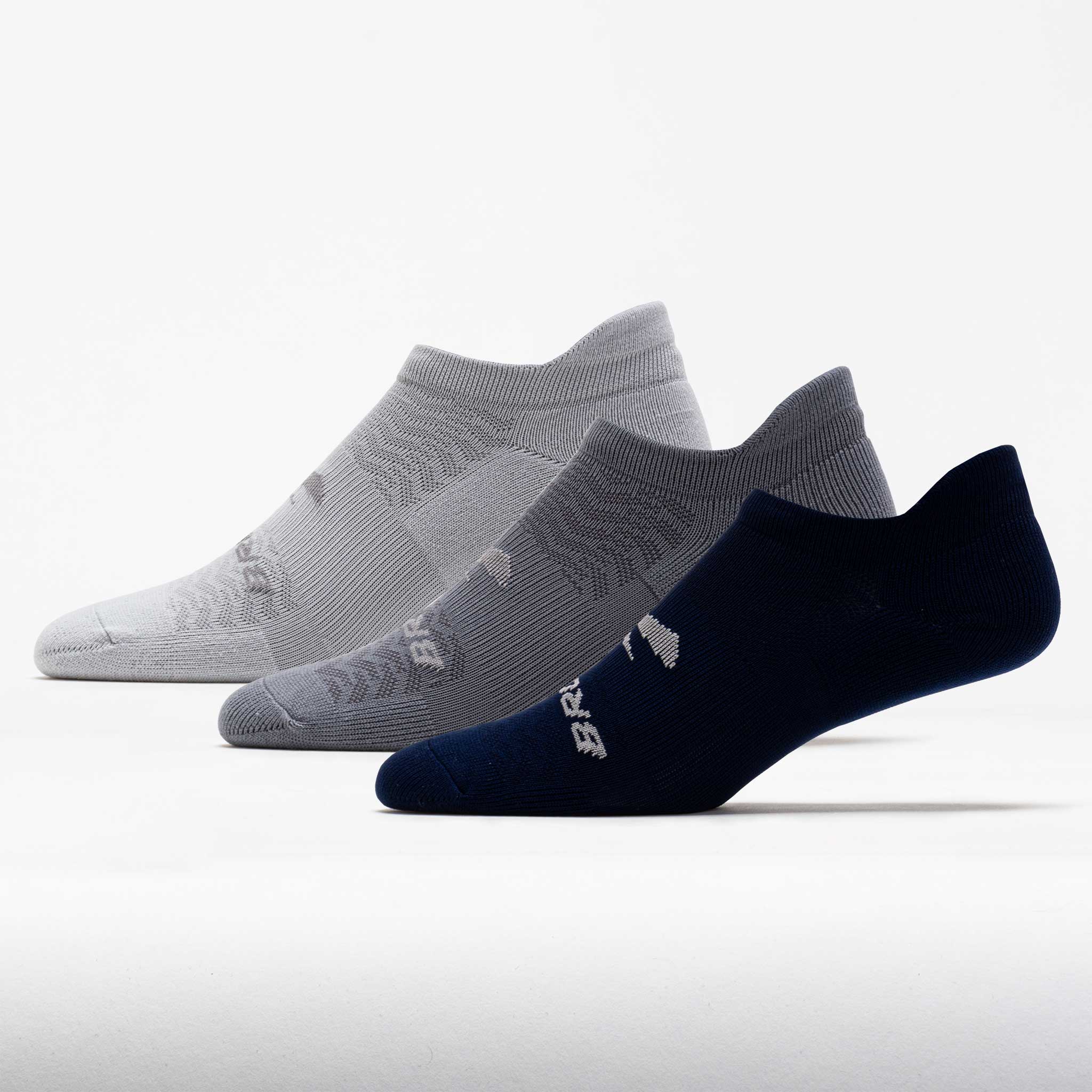 Brooks Run-In No Show Sock 3 Pack Socks Navy/Asphalt/Light Grey