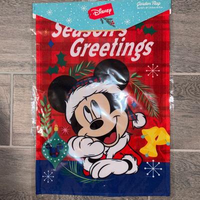 Disney Holiday | Disney Santa Mickey Mouse Season’s Greetings Garden Flag New | Color: Black/Red | Size: Os
