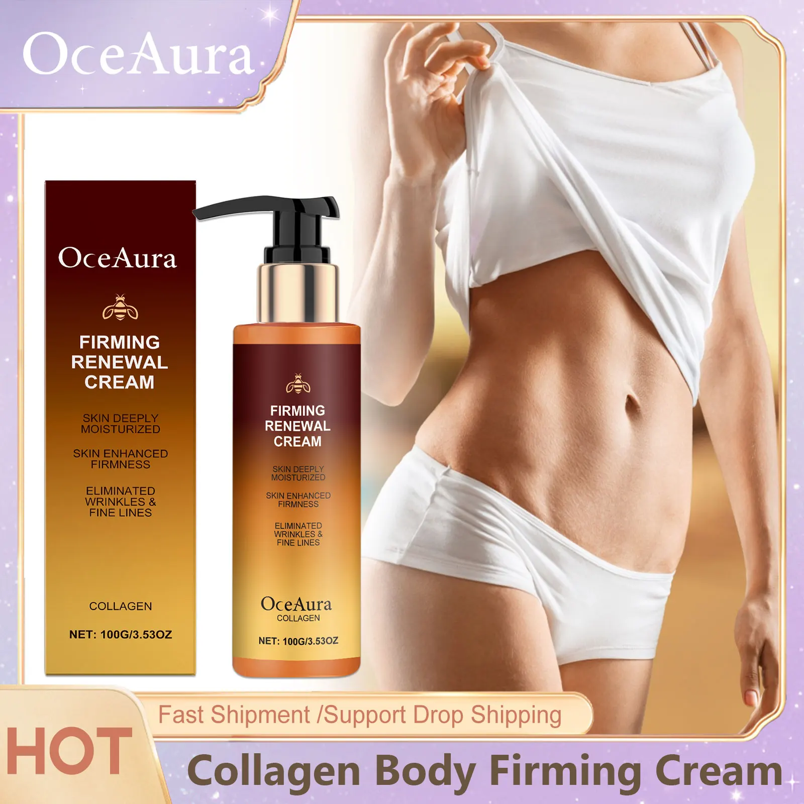 Oceaura Collagen Body Firming Anti-Falten-Creme, Aufhellung, Aufhellung, Verbesserung der schlaffe Haut, Reparatur von Trockenheit, feuchtigkeitsspendende Körperlotion
