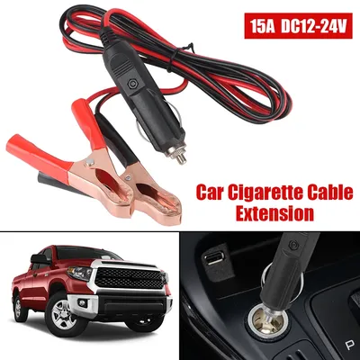 15a Sicherung 12V-24V Stecker Adapter Netz kabel Auto Zigaretten anzünder Buchse Krokodil klemme Batterie Verlängerung kabel Image