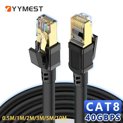 Cat 8 Ethernet-Kabel LAN-Netzwerk Cat8 Rj45-Geschwindigkeitsnetzkabel 40 Gbit/s 2000 MHz 26 AWG für Router PC Ps4 TV Laptop RJ45-Kabel
