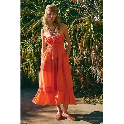 Taking Sides Maxi by free-est at Free People in Scarlet Ibis, Size: Medium
