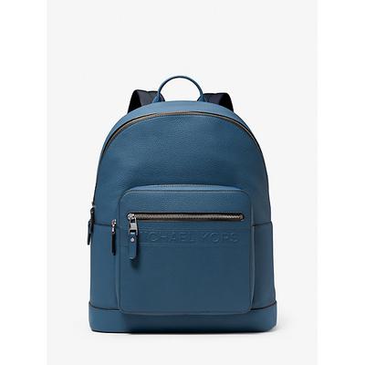 Michael Kors Hudson Leather Commuter Backpack Blue One Size