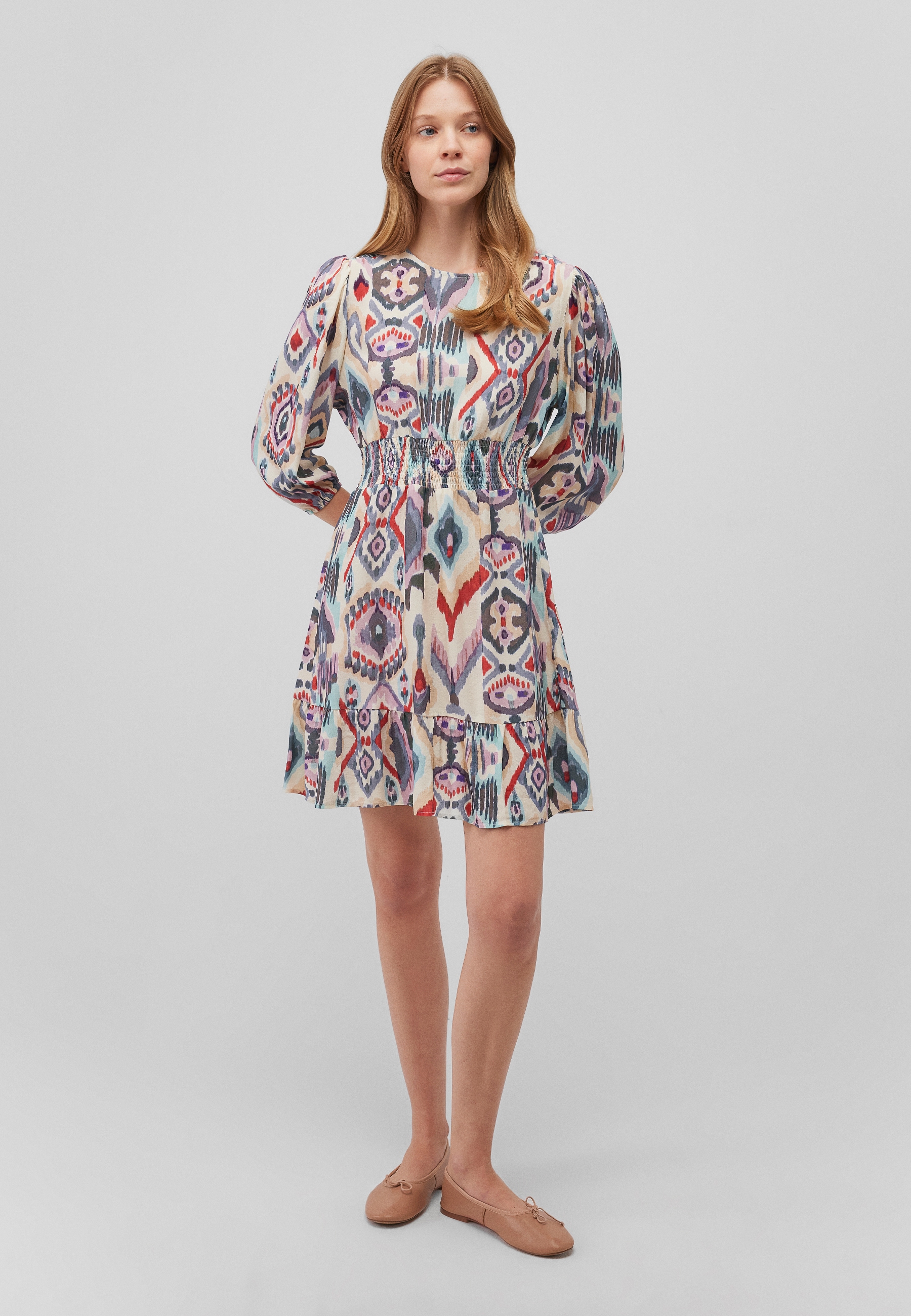 Minikleid MAVI "WOVEN DRESS SHORT", Damen, Gr. M, US-Größen, schwarz (schwarz geo print), 100% Viscose, normal, Kleider Minikleid, Kurzes Kleid