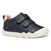 Sneaker GEOX "B STEPPIEUP BOY", Kinder, Gr. 23, blau (navy, rot), Nappaleder, casual, Schuhe, Barfußschuh, Babyschuh, Klettschuh mit Lederinnenausstattung
