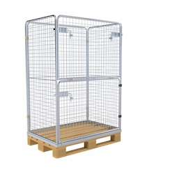 Entsorgungsbehälter 1600 HO, 800x1200 mm, 4-seitig, Vorderwand klappbar, Cr 3, auf EUR-Holzpalette Image