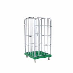 Rollbehälter 1350 KU grün, 724 x 815 mm, Typ 4-seitig, 1 Vorderwand, Cr 3, Image