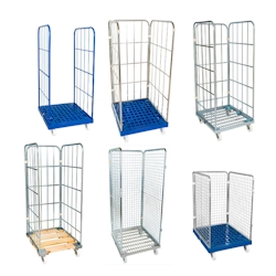 Rollbehälter 1350 KU blau, 724 x 815 mm, Typ 4-seitig, 1 Vorderwand, Cr 3, Image