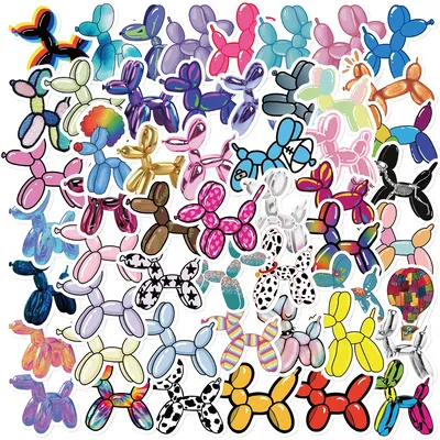 55PCS Nette Regenbogen Ballon Hund Cartoon Aufkleber DIY Tagebuch Laptop Gepäck Skateboard Kreative Image