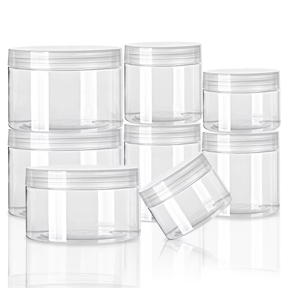 5 Stücke 30/50/60/80/100/120/150 ml Leere Kunststoff PET Klare Kosmetikdosen Make-Up Klare Vorratsdosen Gesichtscreme Probentopf Behälter Image