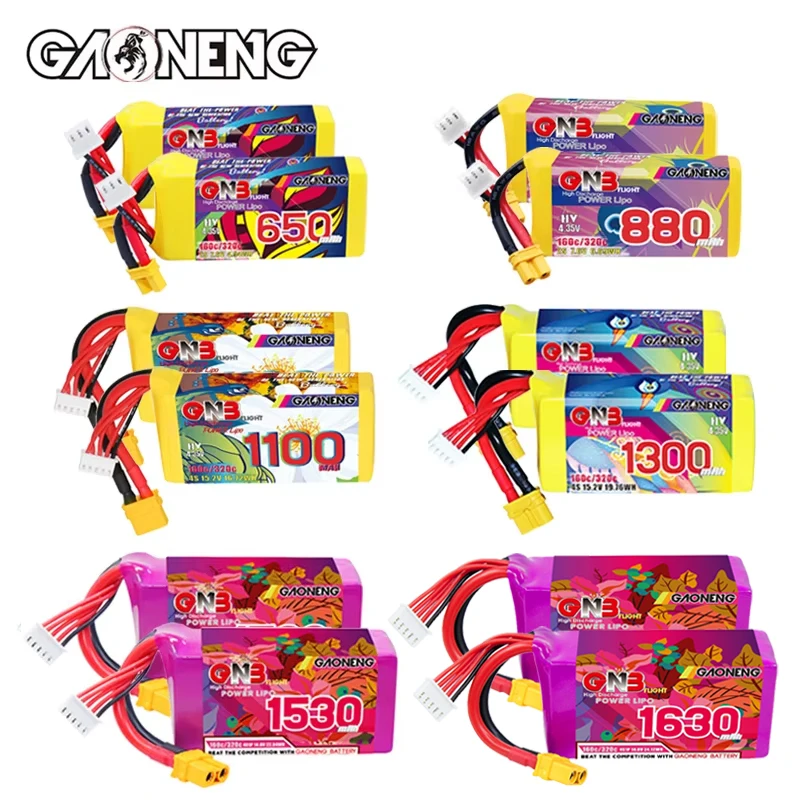 2Pcs GNB 2S 3S 4S 6S 8S 160C Wiederaufladbare Lipo Batterie 650/880/1100/1300/1400/1530/1630mAh für FPV Drone Flugzeug RC Teile Hobby