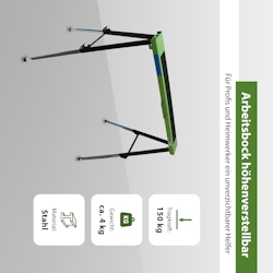 Baumarktplus 2x Arbeitsbock höhenverstellbar bis 91 cm Unterstellbock Stützbock Klappbock Gerüstbock Image