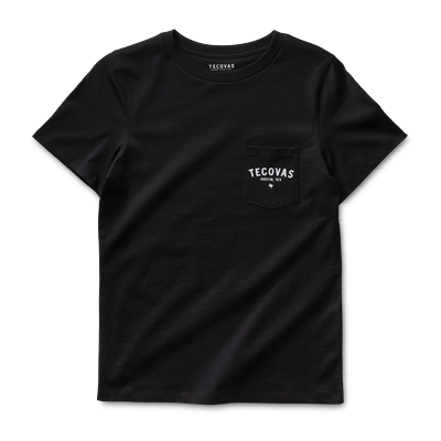 Tecovas Women's Fine Makers Pocket T-Shirt, Black/Bone, Pima Cotton, Medium