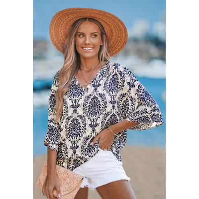 Ornate V-Neck Cover-Up Top