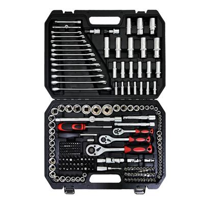 Tool Kit and Socket Wrench Set 216pcs - Basic Portable Manual Repair Tool Set for Home Use, Includes Case and Ratchet Wes
