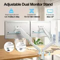 Doppio monitor fino a 32 pollici e 19,8 libbre per schermo Supporto da tavolo con braccio meccanico VESA Supporto per monitor regolabile in altezza 100x100 mm