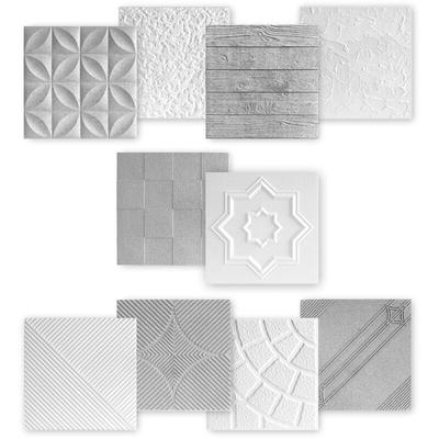 Marbet Design - 3D Wandpaneele Styropor 50x50cm Wandplatten Wandverkleidung in weiß & Betonoptik: Image