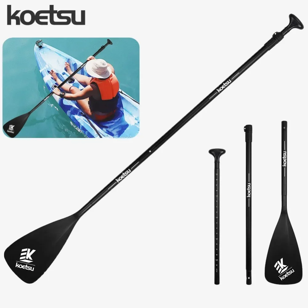 Koetsu 3 stücke Aluminium legierung 1-Wege-Paddel Doppelkopf Nylon Kajak Boot Paddel Surf paddel verstellbar Outdoor Stand Up Paddle board Image