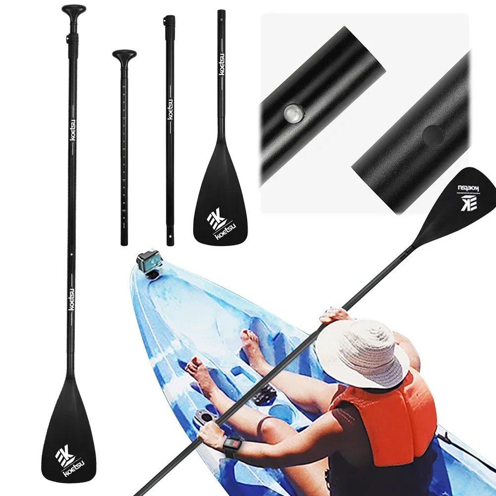 3-teiliges abnehmbares Sup-Paddel mit einstellbarer Länge Stand-Up-Paddle board Paddel Aluminium legierung Sup-Surf paddel für Kanu-Kajakfahren Image