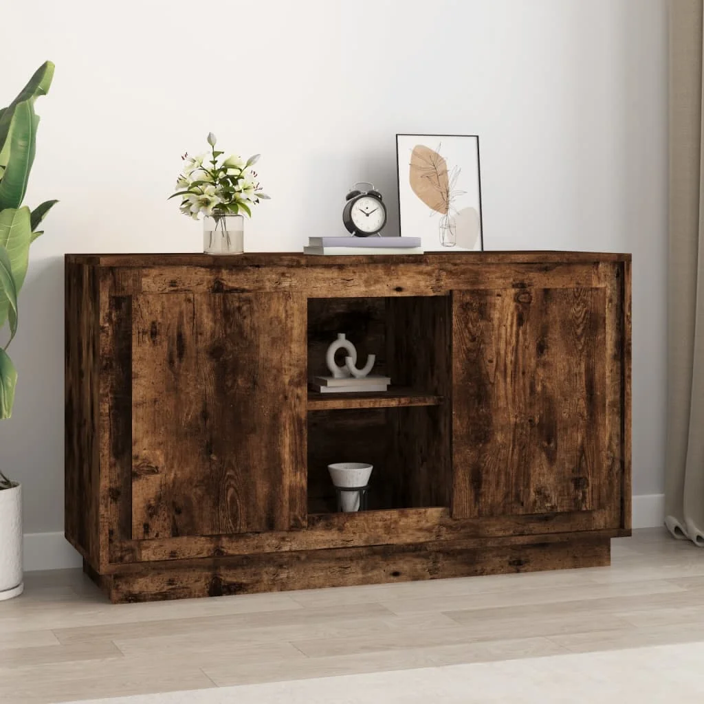 Sideboard Räuchereiche 102x35x60 cm Holzwerkstoff,Esszimmer Küchenschrank Möbel Anrichte Beistelltisch Möbel Image