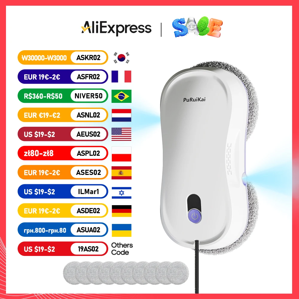 PuPuiKai Home Fenster automatische Wasserspray Reinigung Roboter Staubsauger Fernbedienung elektrische Fensterwischer Glas Image