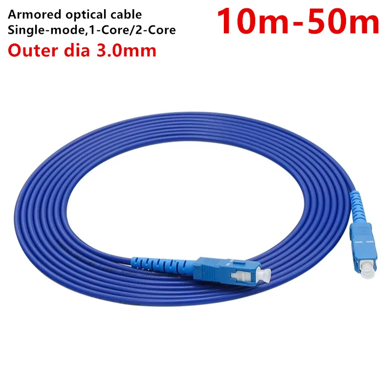 Glasfaser-Patchkabel, gepanzertes Jumper SC LC, FC-Singlemode, Simplex, Duplex-Kabel, Glasfasermaterial, 10 m, 20 m, 30 m, 40 m, 50 m Image