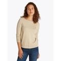 Strickpullover TOMMY HILFIGER "CO JERSEY STITCH BOAT-NK SWEATER", Damen, Gr. XXXL (46), grün (sandalwood), Strick, Obermaterial: 67% Baumwolle, 33% Polyamid, unifarben, casual, Basic hüftlang, U-Boot-Ausschnitt, Langarm Bündchen, Pullover, mit Tommy...